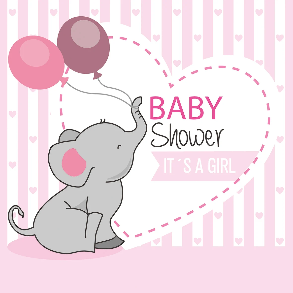 Allenjoy backdrop for photographic studio pink stripes baby shower girl elephant balloons background original design photocall