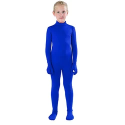 SPEERISE Kids 3-12 Boys Black Zentai Suits Tights Full Body Zentai Spandex for Girls Cosplay Halloween Junpsuits Romper Costume