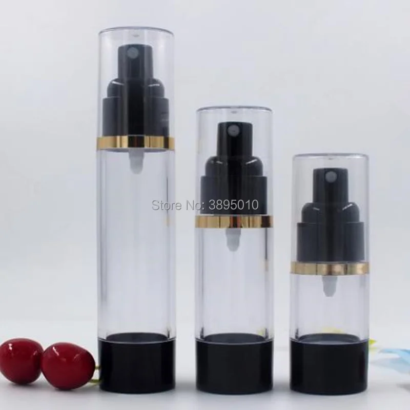 15ML 30ML 50ML Travel Refillable Cosmetic Airless Bottles Plastic Treatment Pump Lotion Containers F488