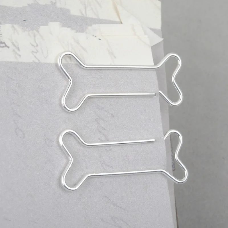 Bone clip paper clip bookmark clip silver bone for dog metal paper clips decorative back to school planner clip cute stationery