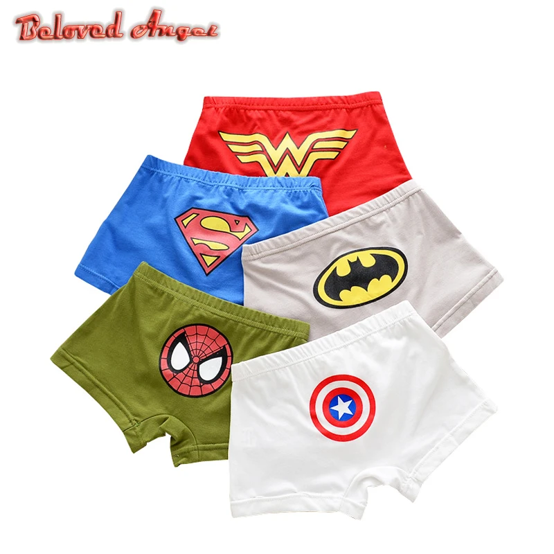 

5pcs/lot High Quality Children's Underwear for Kids Cartoon Shorts Soft Cotton Underpants Boys Teenage Boxer Panties 2-13T