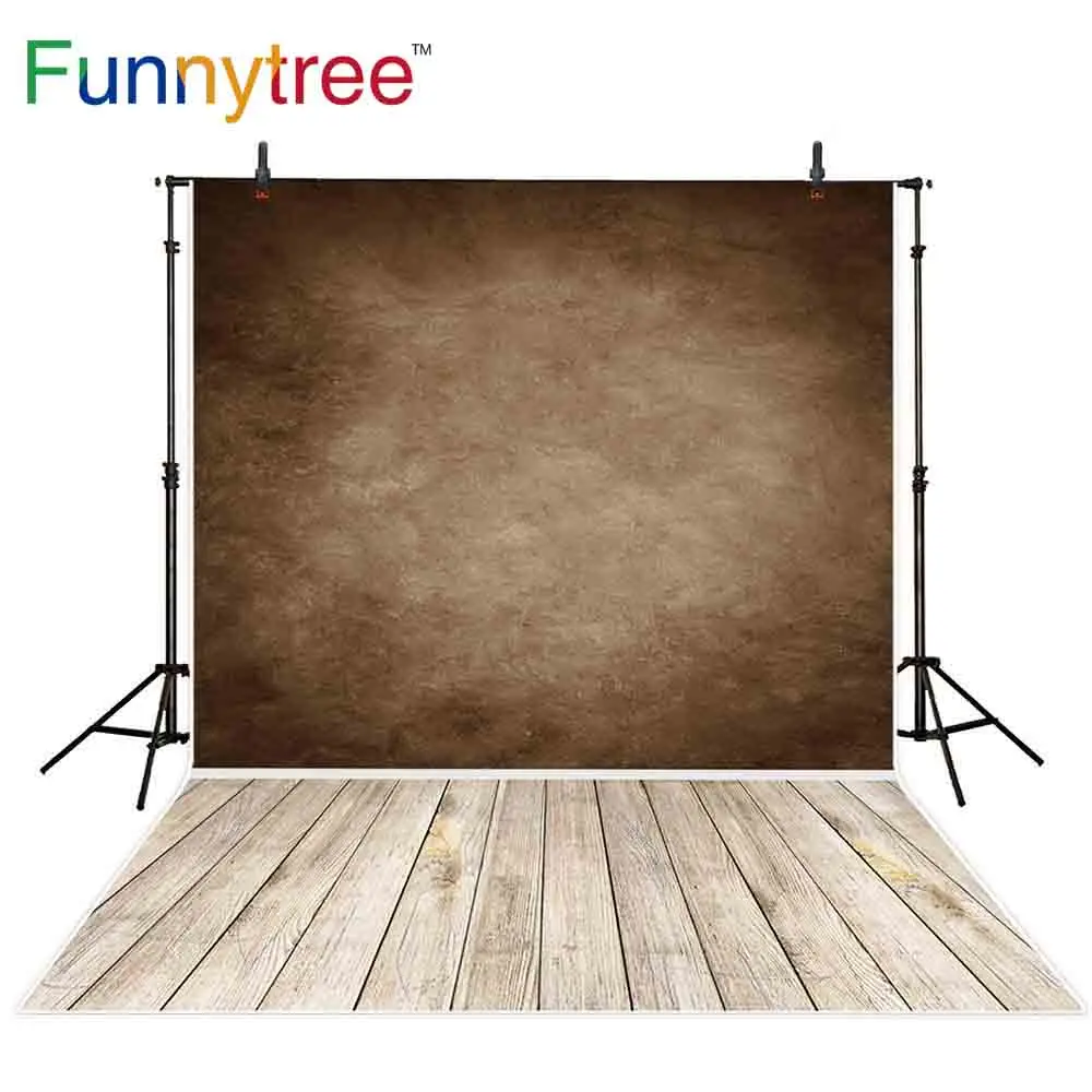 

Funnytree photophone background old master brown wooden floor Solid color Character shooting studio photography backdrops