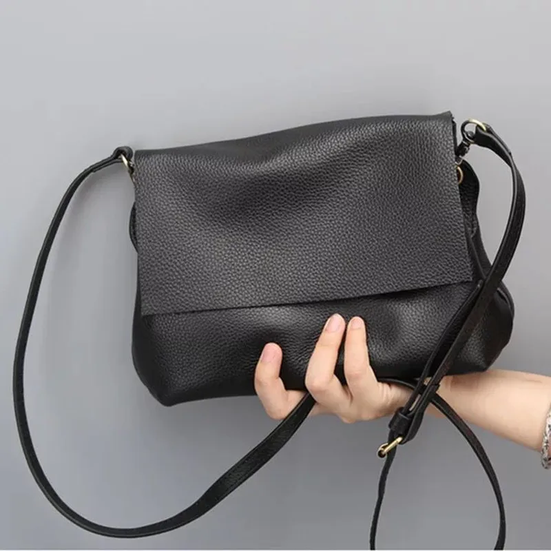 Soft Genuine Leather Shoulder Bags For Women 2021 Leisure Bag Cowhide Crossbody Bags Ladies Messenger Bag Designer Purse Satchel