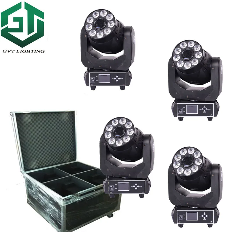 

Flight case packing super 4pcs/lot 90W Spot+Wash 2IN1 Led Moving Head Light white+9x18W RGBWA UV 6IN1 LEDS 6 gobos for DJ Party