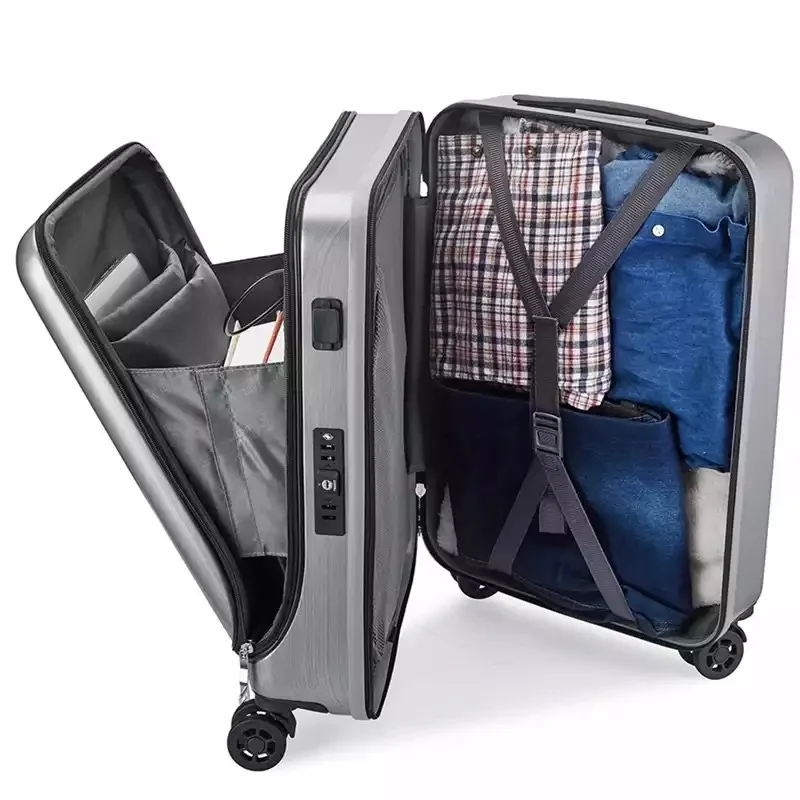 

20 inch travel suitcase new cabin rolling luggage with laptop bag women trolley case with charging USB men upscale business box