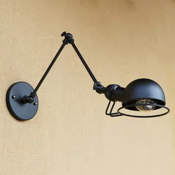 Balanço ajustável braço longo luminárias de parede estilo loft industrial vintage retro lâmpada parede preto arandela apliques pared