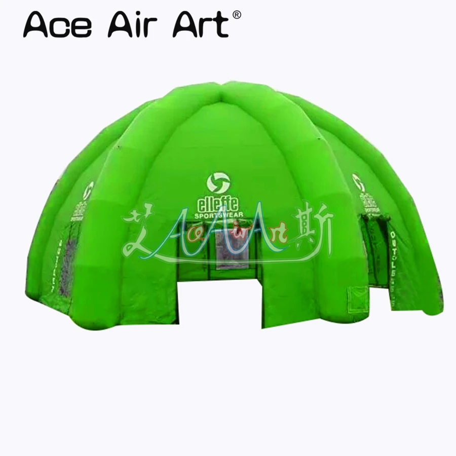 Full Cover 6 Legs Inflatable Spider Tent,Foldable Curtain and Removable zipper Air Dome Tent Event Station for Promotion