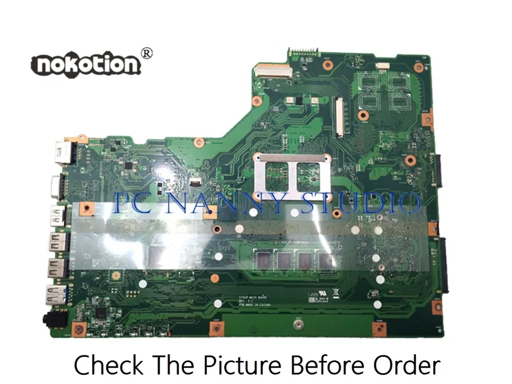 PCNANNY-placa base para portátil ASUS X75A, I3-2350M, 4G RAM, PC, Notebook