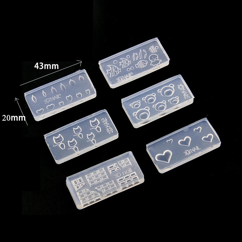 Beautiful 1 PC Nail Art Silicone Mold 27 Designs Durable 3D Stereo Crystal Carving Mold Crystal Powder Carved Nail Art Tool