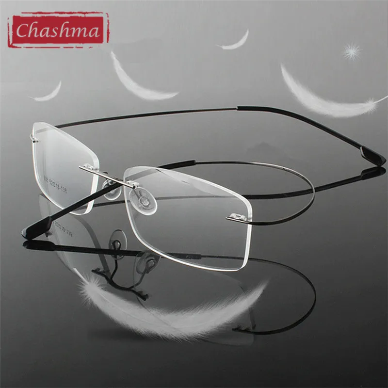 Chashma Eyewear armacao para oculos de grau Frameless Titanium Eye Glasses Frame Optical Glasses Frames for Women and Men