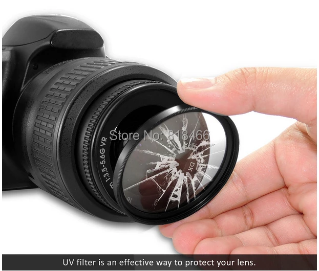 Foleto-filtro Macro gran angular de ojo de pez, capucha de lente y difusor de filtro UV para todas las lentes canon, Nikon, D7000, D5200, D5100, 52mm, 58mm