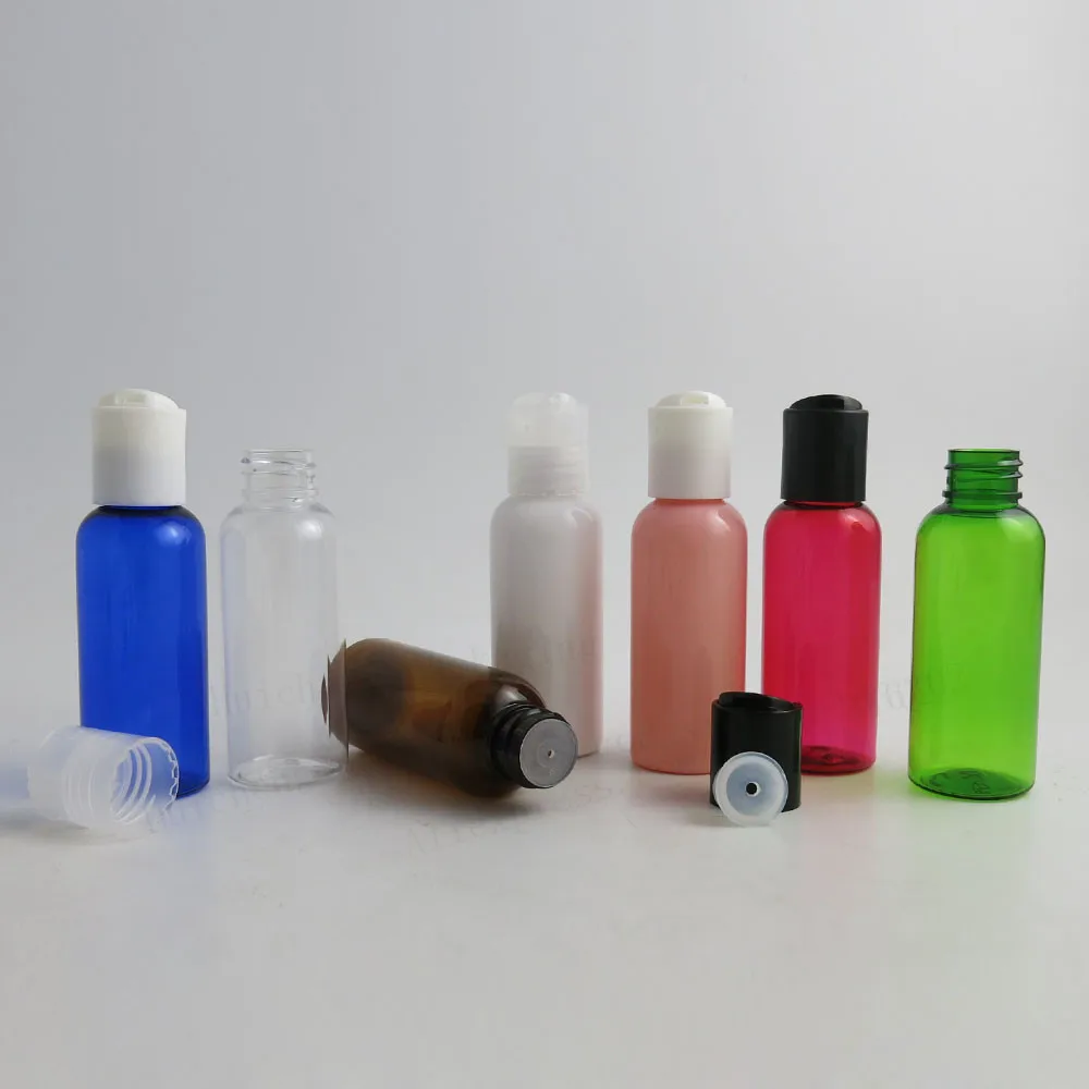 50 x 50ml green blue amber white pink red clear PET Plastic Cream Containers Bottles  50cc Cosmetic Skin Care Cream Packaging