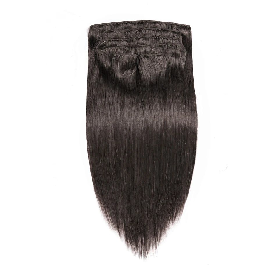 7A HJ WEAVE BEAUTY Clip In Human Hair Extensions Straight Natural Color 7 Pieces/set Remy Hair 100G 14-22 Inch