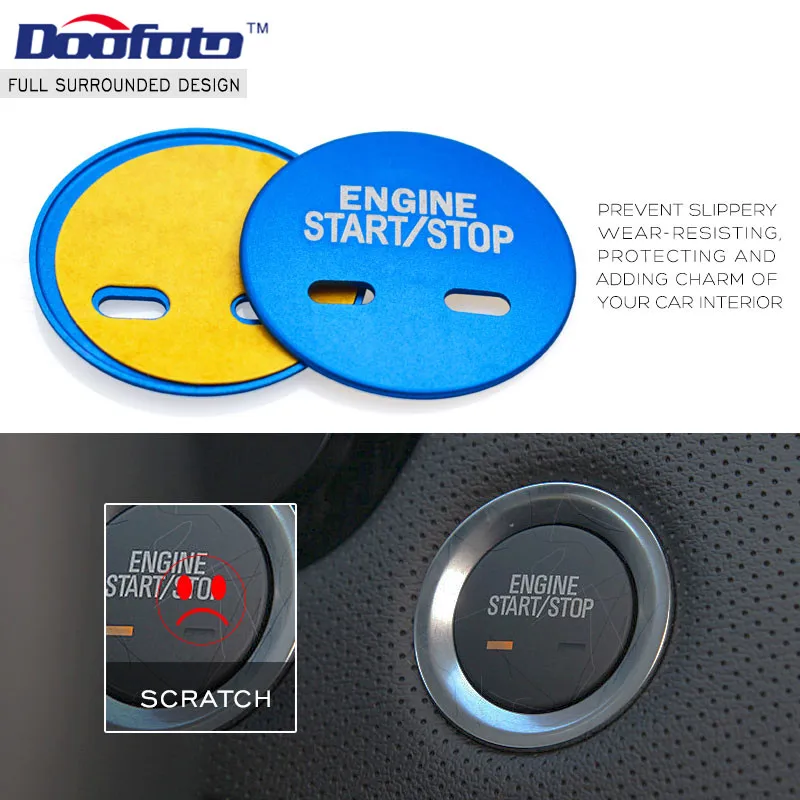 Doofoto Car Styling Start Engine Button Ignition Trim Covers Case For Cadillac XT5 CT6 XTS CTS SRX 2018 2019 New Auto Accessorie