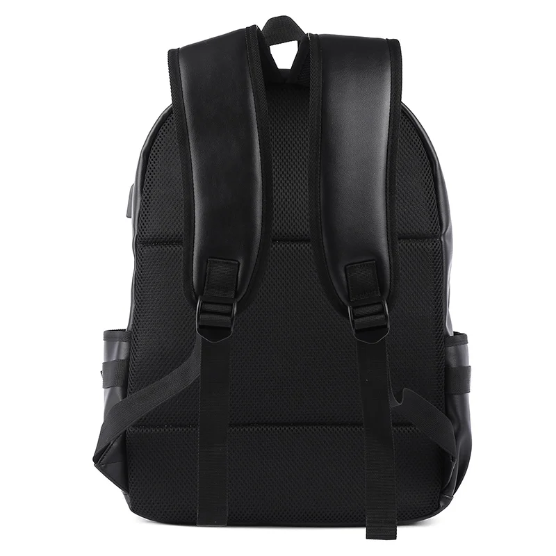 MOYYI 2024 Fashion Men Leather Backpack Waterproof 14 inch Laptop Backpacks with USB for Teenager Travel Sport Male Mochila