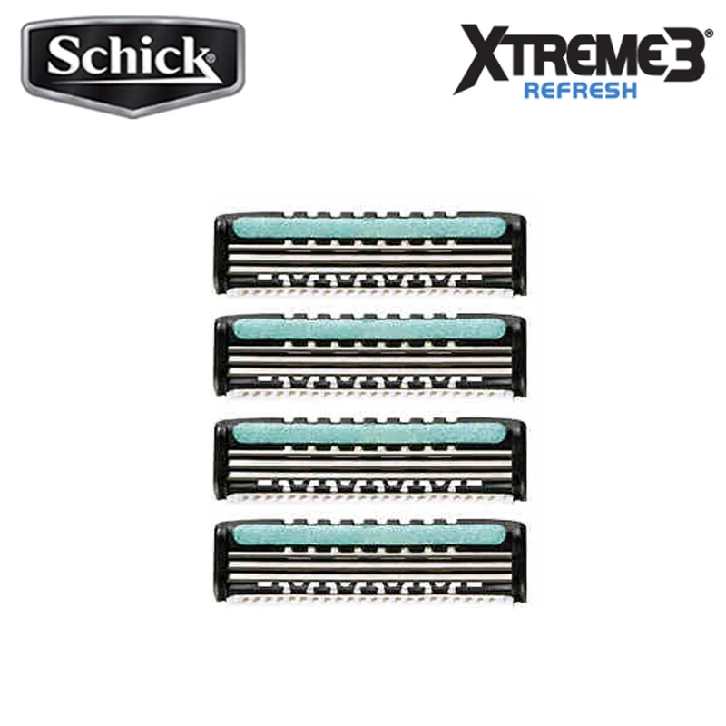 Schick Safety Razor Blade Para Homens, Barbeador, Barbear Do Corpo, Original, Substituição, Em Estoque, Frete Grátis, 4 Lâminas Por Lote, XTREME3