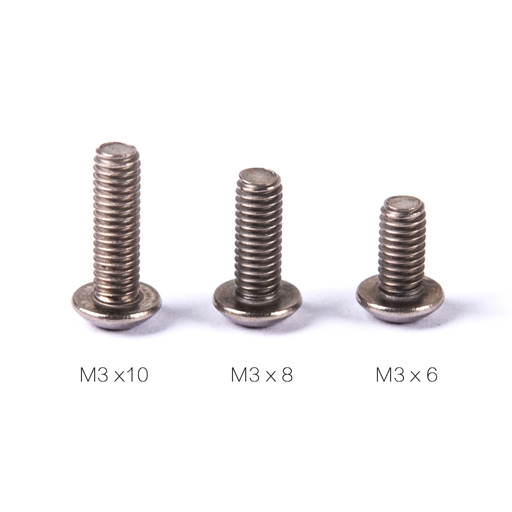 

40pcs M2x4mm M2x5mm M2x6mm M3x6mm M3x8mm M3x10mm M3x12mm M3x14mm Titanium screw Button Head Hex ISO 7380 Titanium Bolt for FPV