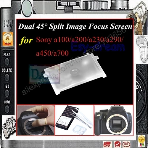 Pantalla de enfoque de imagen dividida Dual de 45 grados para Sony a100 a200 a230 a290 a450 a700 PR134