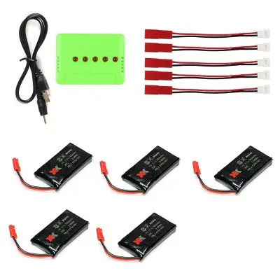 EBOYU X250 X250a X250b RC 쿼드 콥터 드론 예비 부품, 3.7V 780mAh 5 X Lipo 배터리 및 1 X 배터리 충전기