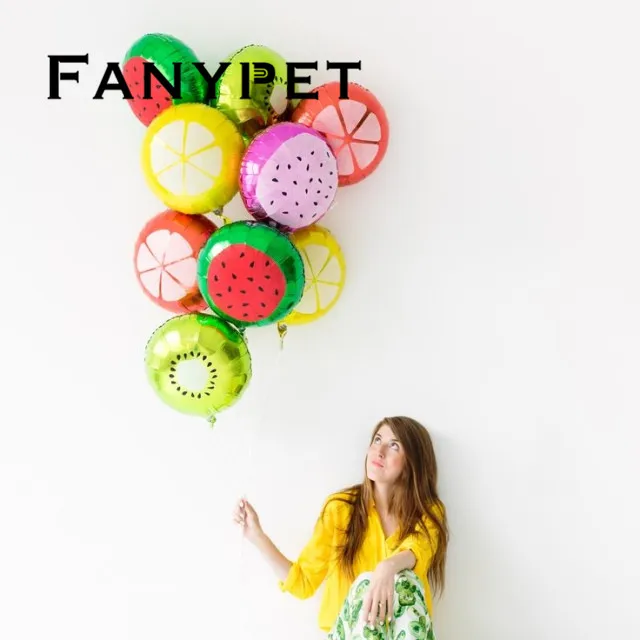 50pcs 18inch Fruits Foil Balloons Watermelon Helium Ballons Children Inflatable Toys Birthday Wedding Decoration Party Supplies