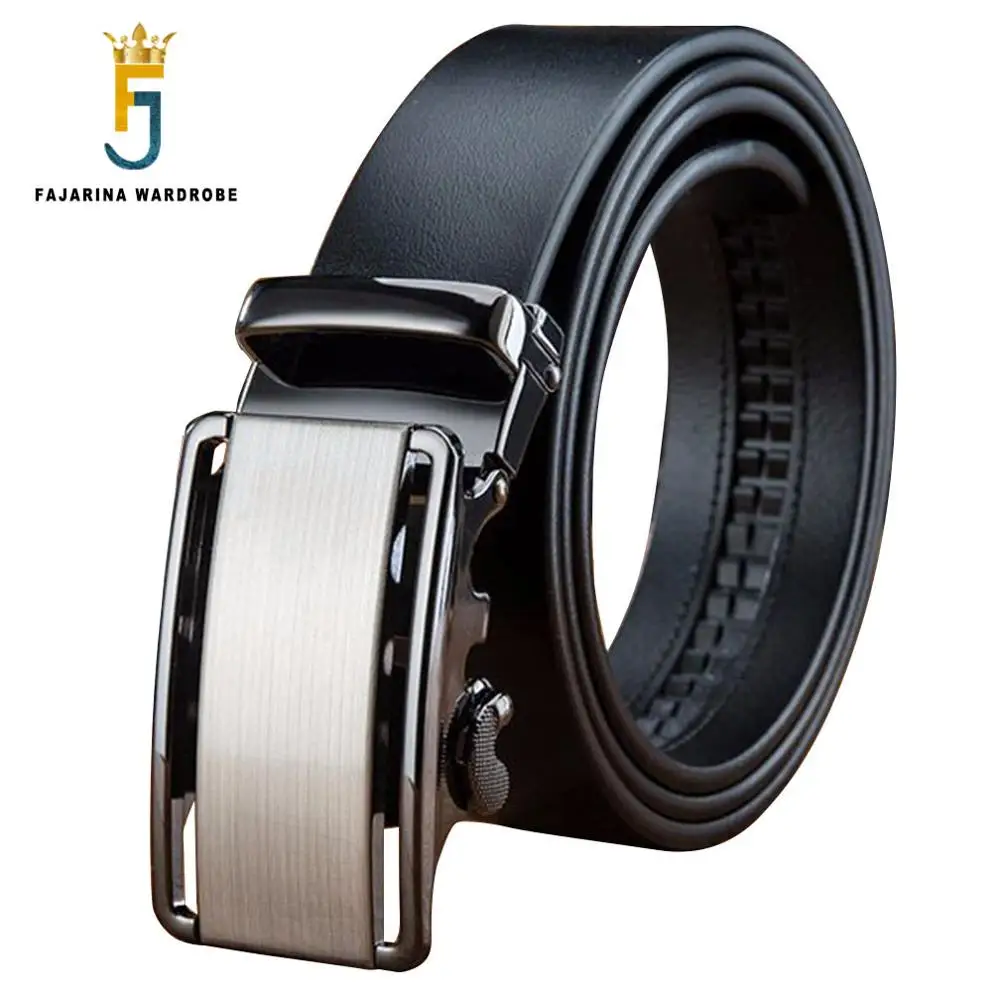 

FAJARINA Designer Automatic Buckle Cowskin Leather Luxury Belts Business Male Alloy Buckles Belt for Men Ceinture Homme N17FJ595