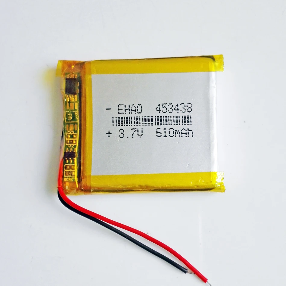 3.7V 610mAh Lipo Rechargeable Battery 453438 Li Cells For Mp3 GPS PSP Camera DVD Speaker Recorder Bluetooth Selfie Stick PAD