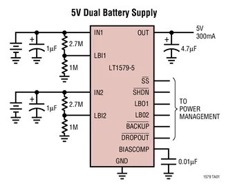 LT1579CS LT1579CS-3.3 LT1579CS8-3 LT1579CS8-5 LT1579 - Regulador de respaldo de batería inteligente de entrada dual de 300 mA