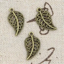 30pcs Charms Tree Leaf 18x10mm Antique Making Pendant fit,Vintage Tibetan Bronze Silver color,DIY Handmade Jewelry