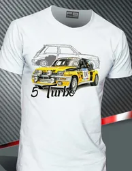 T-Shirt renoult 5 Gt Turbo Alpine Ragnotti Team Rally Legend 2019 Cotton Short-Sleeve Print Funny Printed T-Shirt