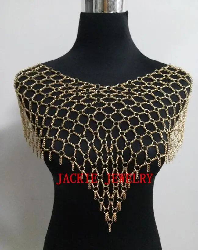 

FREE SHIPPING NEW STYLE B715 Women Rock Fashion Gold colour Chains Unique Design Shawls Dressing Body Chains Jewelry 3 Colors