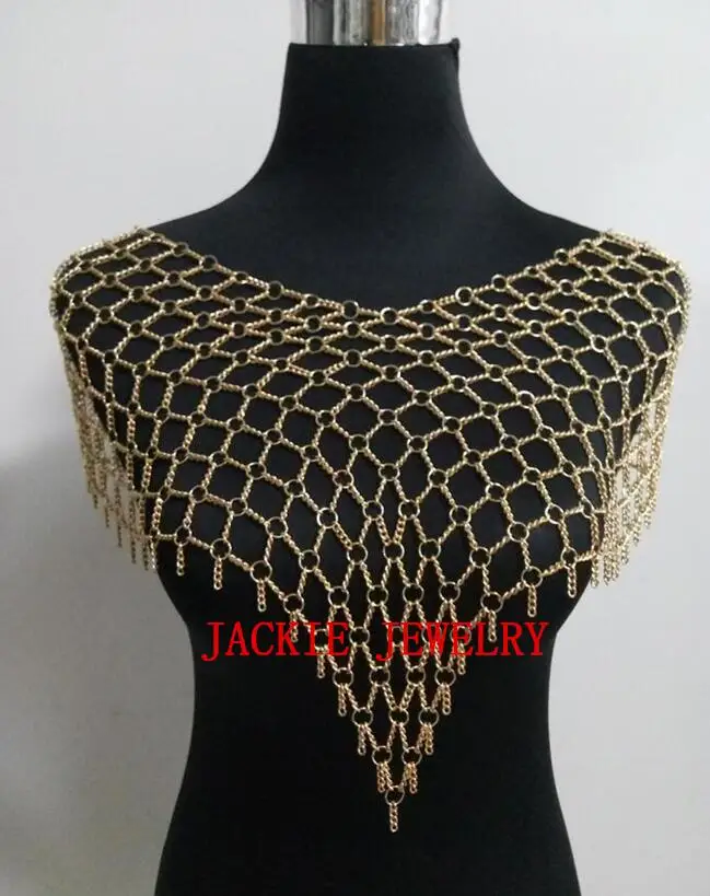 FREE SHIPPING NEW STYLE B715 Women Rock Fashion Gold colour Chains Unique Design Shawls Dressing Body Chains Jewelry 3 Colors