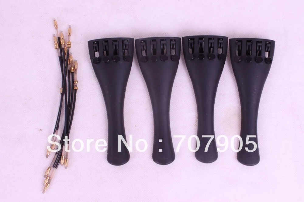 

New 4/4 violin Carbon fiber parts,4pcs tailpiece tail gut High Quality #E25