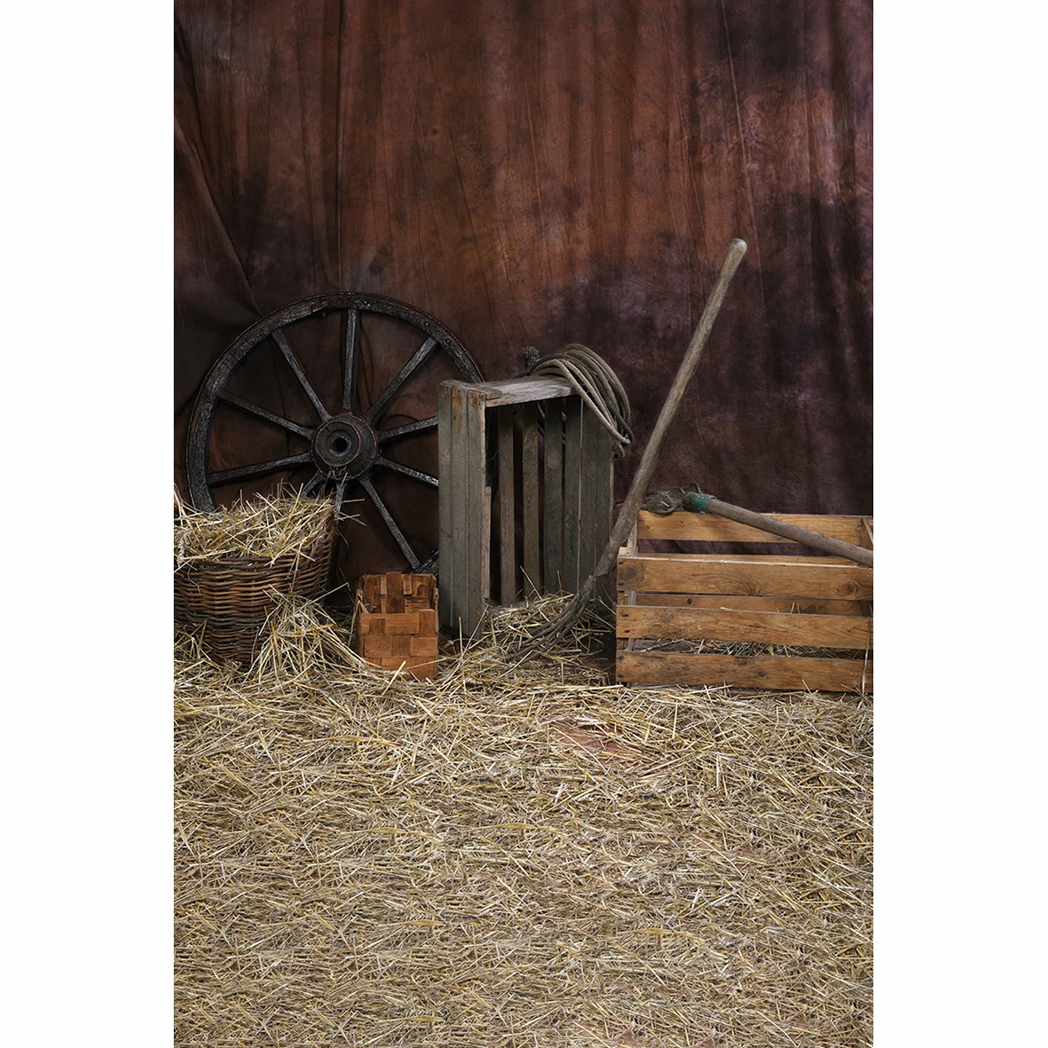 Funnytree photography backdground Christmas western city wood house barn straw photo studio backdrop autumn photophone photozone