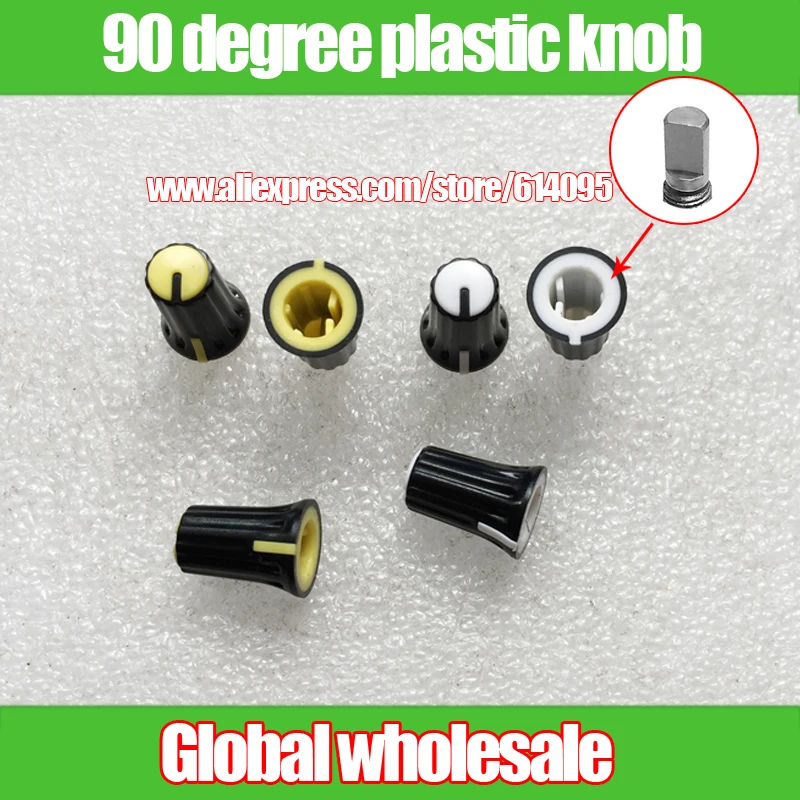 40pcs 90 degree indication rotary potentiometer plastic knob cap / Mixer disc player equalizer half shaft knob 16.5mm*12mm