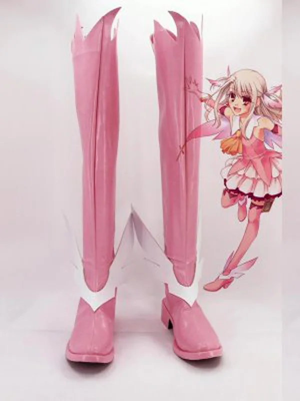 Fate Kaleid Liner Illyasviel Von Einzbern Pink Cosplay Boots Shoes Anime Party Cosplay Boots Custom Made Women Shoes