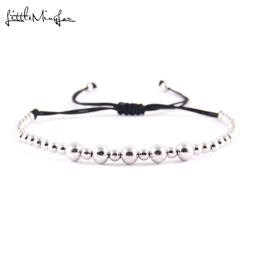 Fashion Copper Beads Couple Bracelet For Lovers Handmade Braided Macrame Men Bangles For Women Party Gift Jewelry