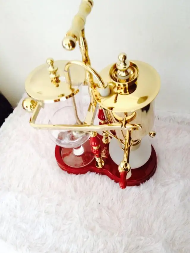 فاخر الشمبانيا الذهب البلجيكي الملكي صانع القهوة/سيفون وعاء قهوة خوائي/براد شاي مع أعلى جودة ، الكمال هدية عيد الميلاد