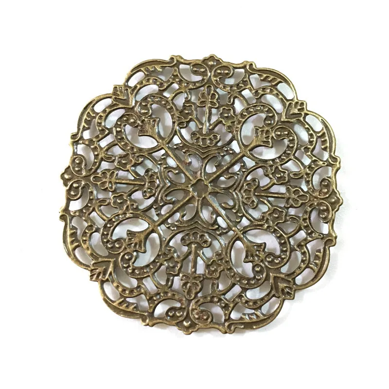 Embellishments Findings Hollow Out Snowflake Pattern,Bronze Tone,5.6x5.6cm,5Pcs