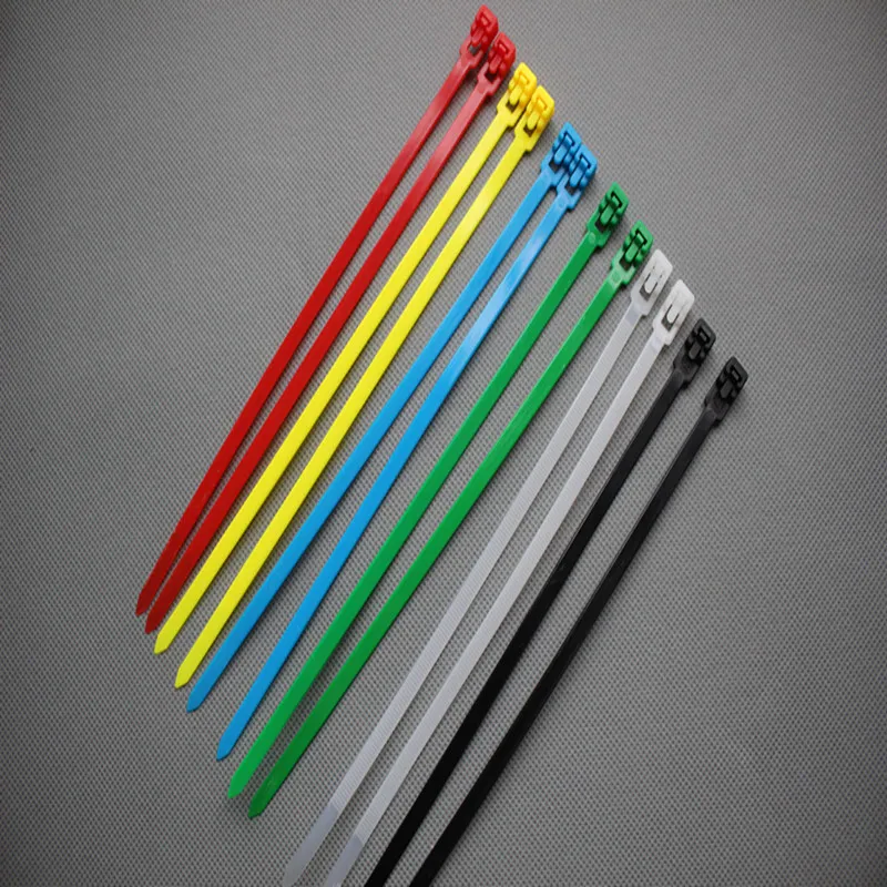 100pcs  width4.8 colours  5X200mm xintylink releasable Nylon Cable ties Network Plastic Cable Wire Organiser reusable Zip Tie C