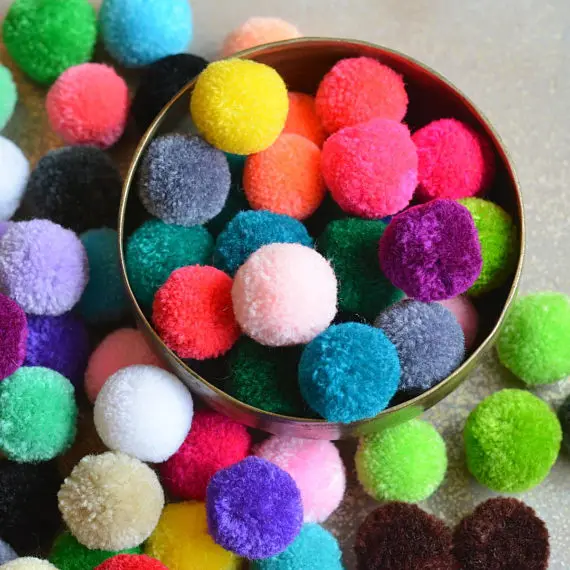 100pcs x 1.5cm-2.5cm Pom Poms,  Earrings, Craft Pom Pom Balls, Choose Your Colors