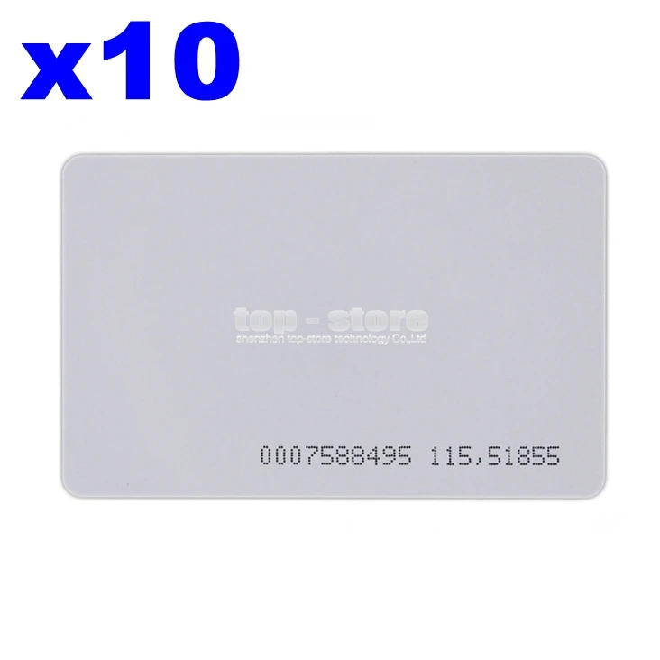 10 шт., RFID-карта 125 кГц, 0,8 мм