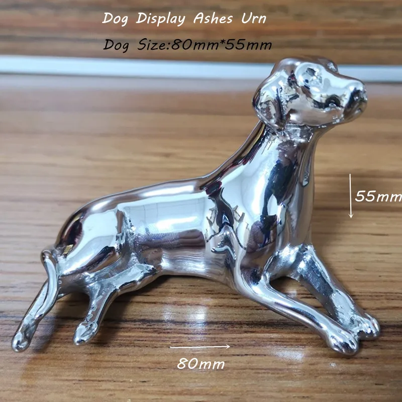 High Polished Dog Keepsake Display Urn for Beloved Dog Ashes Holder Stainless Steel Table Display Dog Cremation Urn