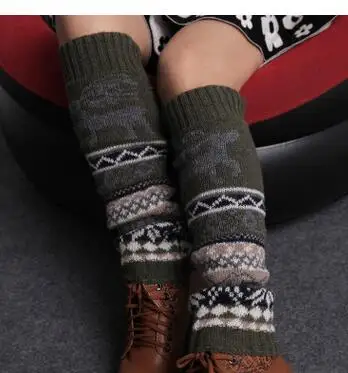 

60pairs/lot europe style female deer leg warmer Winter Knit Crochet Knitted Deer Leg Warmers