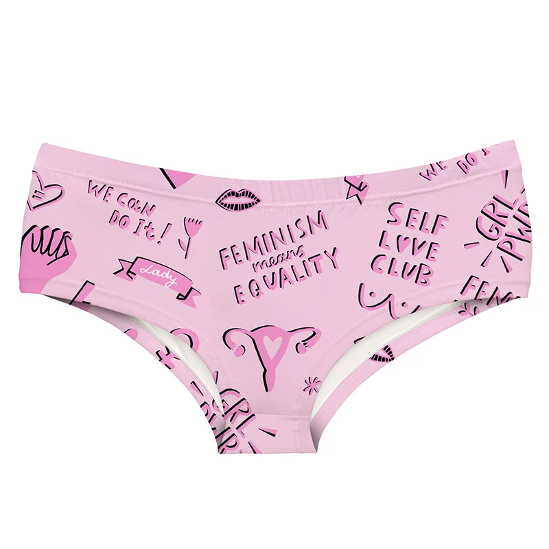 DeanFire Feminism Funny Print Super Soft Women Panties Kawaii Underwear Lovely Push Up Briefs Sexy Lingerie Thong