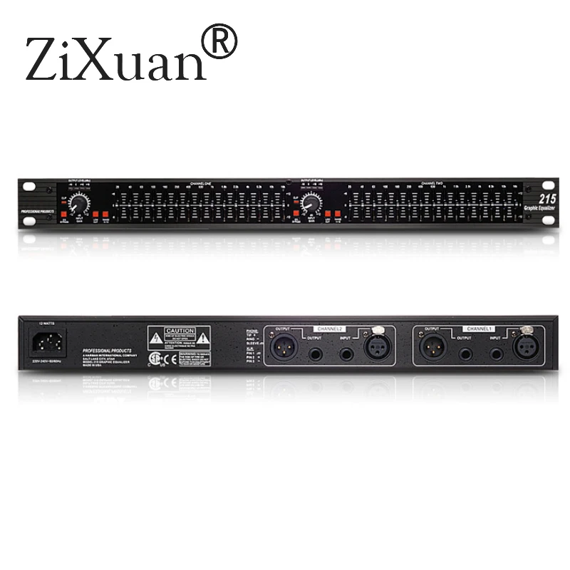 EQ215 dual 15 segment equalizer 1U imported components professional stage wedding KTV conference audio graphic equalizer