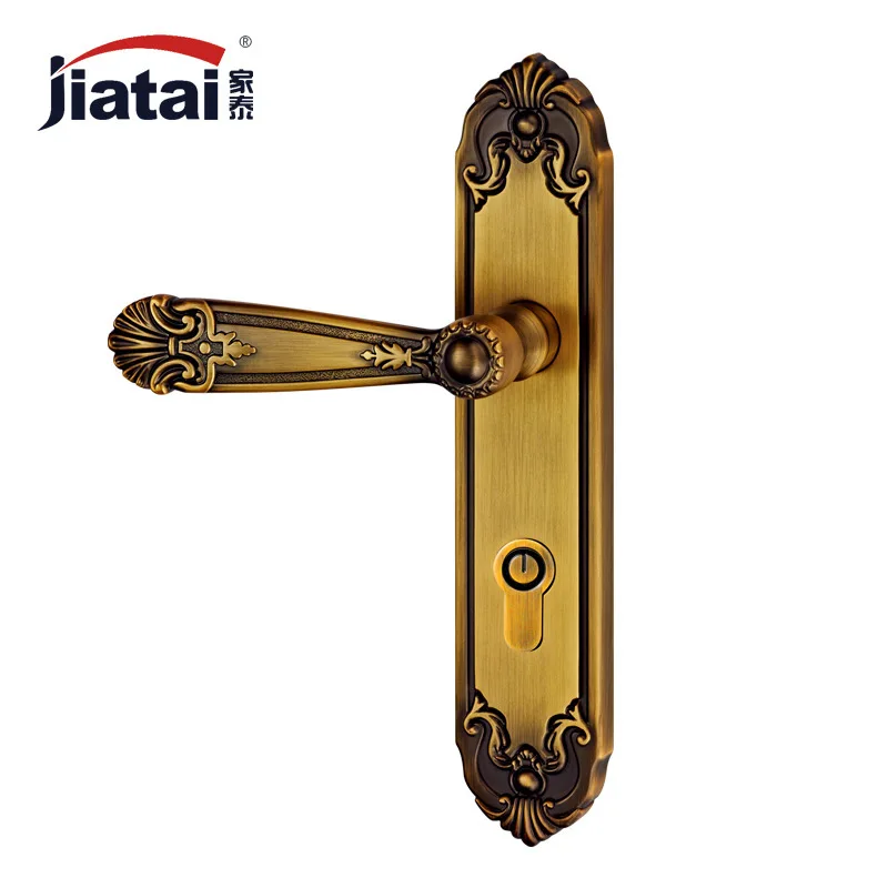 Thai high-end home European American antique hardware locks ZL249332 yellow bronze door locks on the door