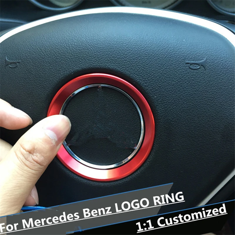 Youwinme Auto Aluminum Car Steering Wheel Ring Sticker For Mercedes Benz AMG New B C Class New CLA GLC New E A Class GLA GLK