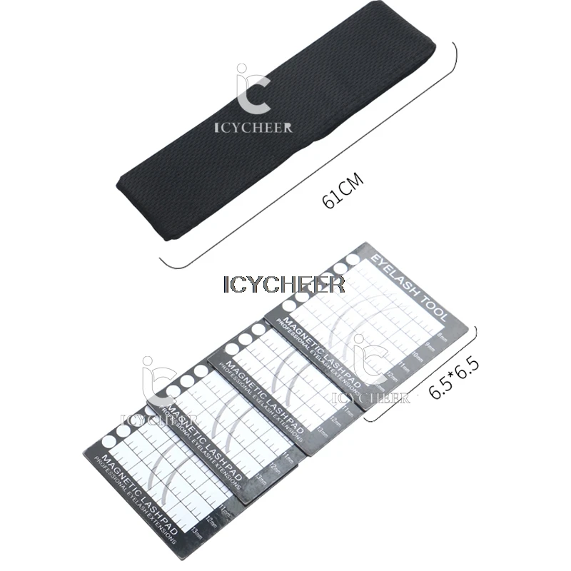 ICYCHEER makijaż indywidualne rzęsy separatory magnetyczne z pałąkiem na głowę chustka na głowę z 4 podkładka do rzęs uchwyt do szczepione przedłużanie rzęs