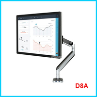 New Loctek D8A Aluminum Gas Spring Full Motion Desktop Monitor Holder LCD Computer Mount Arm Loading 2-9kgs With Two USB Port