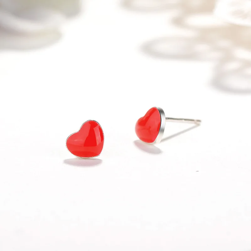 Fashion red love earrings for woman Pendientes mujer серьги женские boucle d’oreille femmes